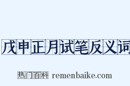 戊申正月试笔反义词是什么意思的图片